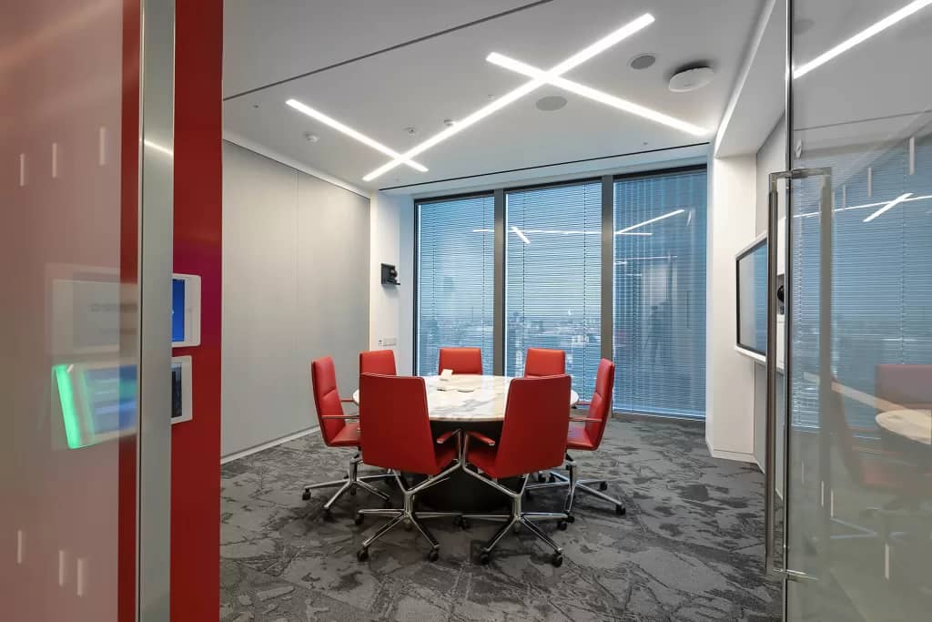 the colour red used in office design